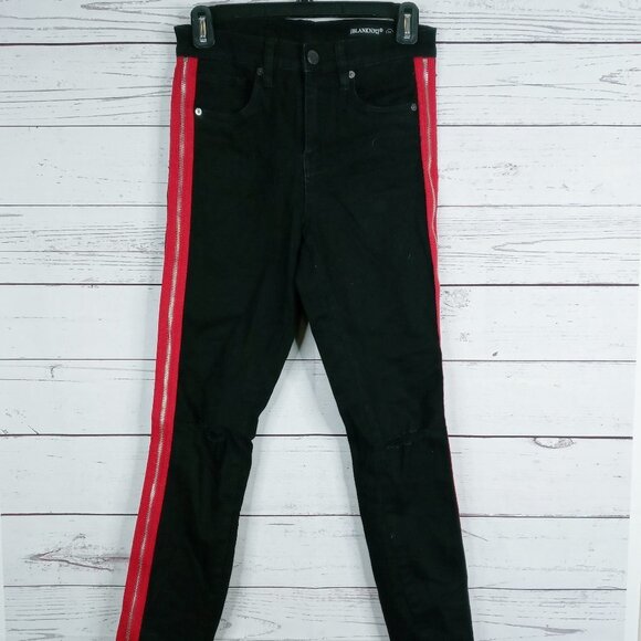 BlankNYC Women's Distressed Jeans Black Size 26 Zip Up Legs - Picture 1 of 8